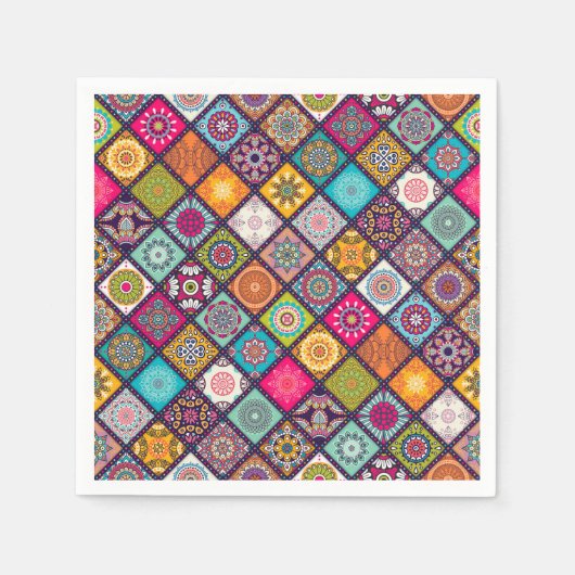 Serviette En Papier Dîner de mandala marocain arabe (Devant)