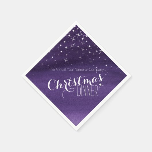 Serviette En Papier Dîner de Noël nuit étoilée serviettes personnalisé (Coin)