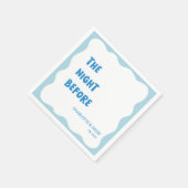 Serviette En Papier Dîner de répétition bleu et blanc moderne (Coin)