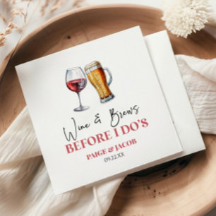 Serviette En Papier Dîner de répétition de Wine and Brews Before I Do'