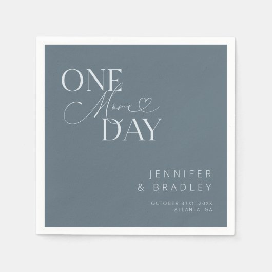 Serviette En Papier Dîner de répétition d'une journée en acier bleu (Devant)