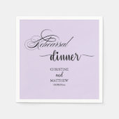 Serviette En Papier Dîner de répétition élégant calligraphie violet cl (Devant)