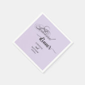 Serviette En Papier Dîner de répétition élégant calligraphie violet cl (Coin)