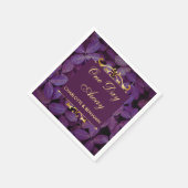 Serviette En Papier Dîner de répétition élégante en or et violet (Coin)