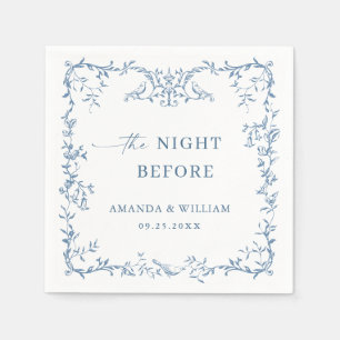 Serviette En Papier Dîner de répétition Floral Bleu de Victoria