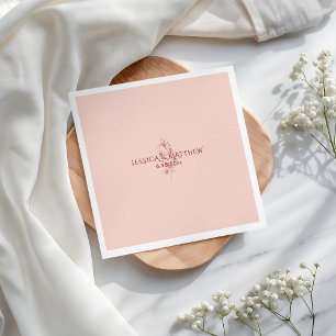 Serviette En Papier Dîner de répétition florale simple en corail