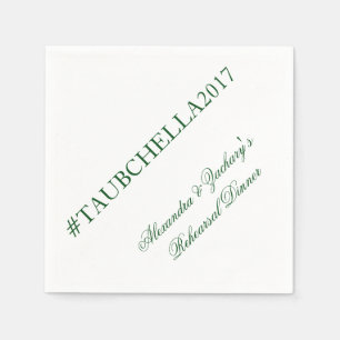 Serviette En Papier Dîner de répétition Hashtag serviettes vert et bla