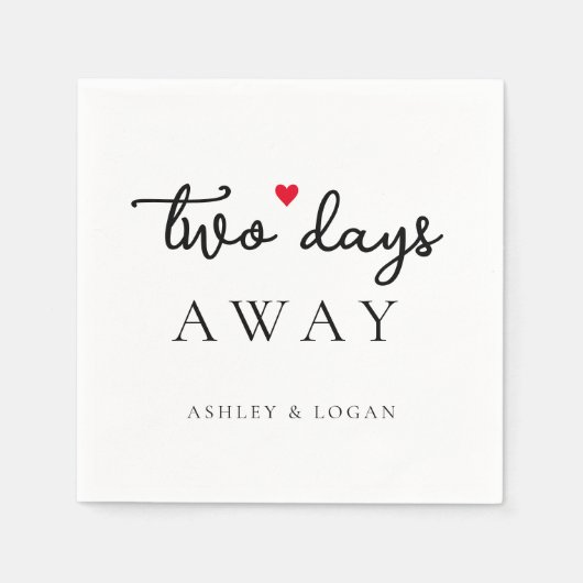 Serviette En Papier Dîner De Répétition Mariage À Deux Jours (Devant)