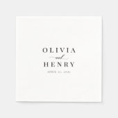 Serviette En Papier Dîner de répétition Mariage classique élégant (Devant)