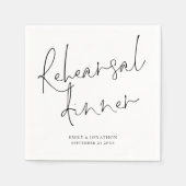 Serviette En Papier Dîner de répétition Mariage de script élégant (Devant)