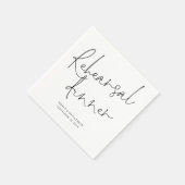 Serviette En Papier Dîner de répétition Mariage de script élégant (Coin)