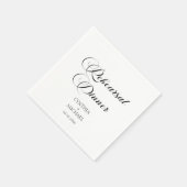Serviette En Papier Dîner de répétition Mariage de script élégant (Coin)