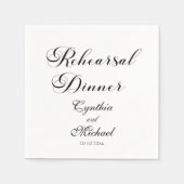 Serviette En Papier Dîner de répétition Mariage de script moderne (Devant)