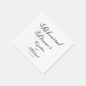 Serviette En Papier Dîner de répétition Mariage de script moderne (Coin)