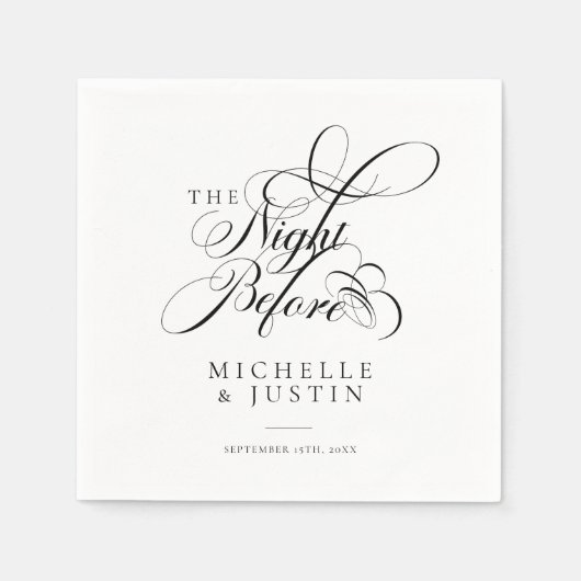 Serviette En Papier Dîner de répétition Mariage élégant (Devant)