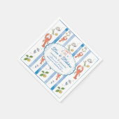 Serviette En Papier Dîner de répétition Mariage Love & Lobster Red Bow (Coin)