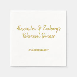 Serviette En Papier Dîner de répétition mariage serviettes avec Hashta