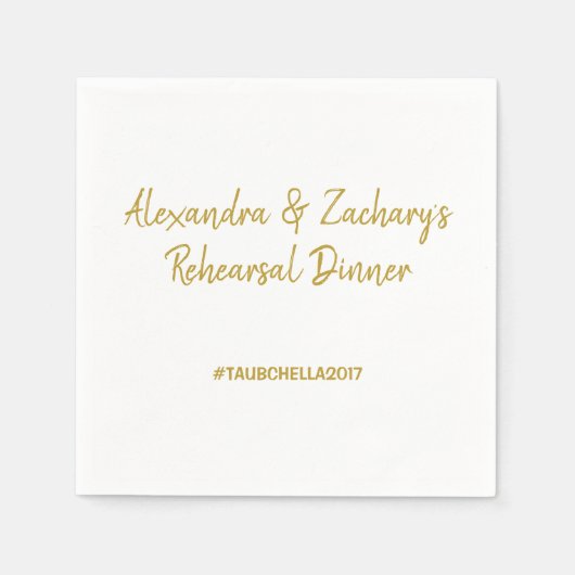 Serviette En Papier Dîner de répétition mariage serviettes avec Hashta (Devant)