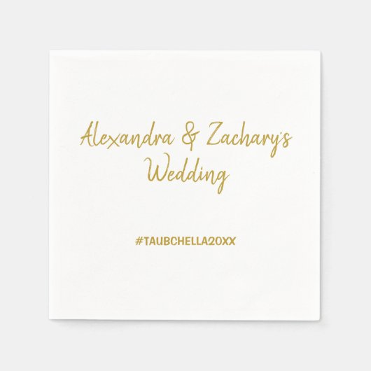 Serviette En Papier Dîner de répétition mariage serviettes avec Hashta (Devant)