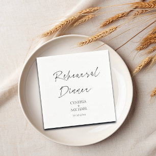 Serviette En Papier Dîner de répétition Mariage simple Script