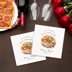 Serviette En Papier Dîner de Répétition Minimaliste Moderne Amour et P