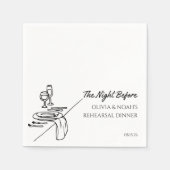 Serviette En Papier Dîner De Répétition Personnalisé Chic Elegant Mode (Devant)