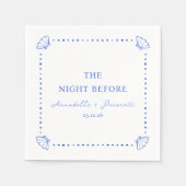 Serviette En Papier Dîner de répétition personnalisé Coastal Chic Blue (Devant)