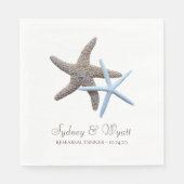 Serviette En Papier Dîner de répétition personnalisée Starfish Couple (Devant)