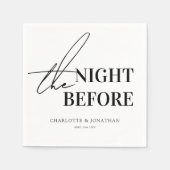 Serviette En Papier Dîner de répétition photo noir et blanc moderne (Devant)