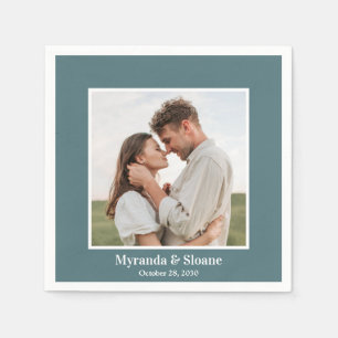 Serviette En Papier Dîner de répétition photo serviettes Turquoises