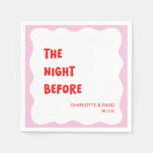 Serviette En Papier Dîner de répétition rose et rouge moderne (Devant)