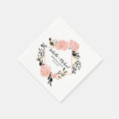 Serviette En Papier Dîner de répétition rose pâle et noire (Coin)