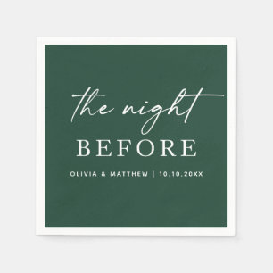 Serviette En Papier Dîner de répétition Woodland Green   La veille
