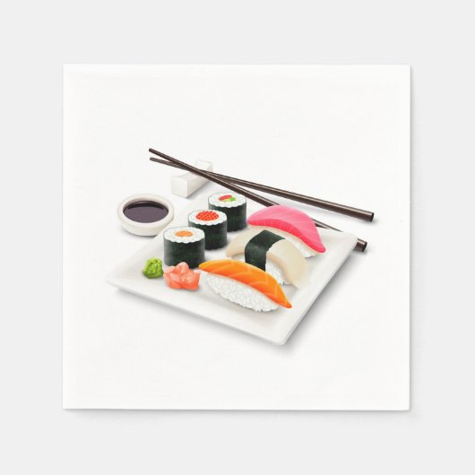 Serviette En Papier Dîner de sushi japonais (Devant)