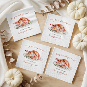 Serviette En Papier Dîner de Thanksgiving à la dinde aquarelle personn