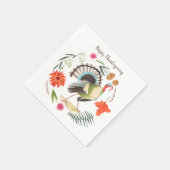 Serviette En Papier Dîner de Thanksgiving de dinde rustique (Coin)