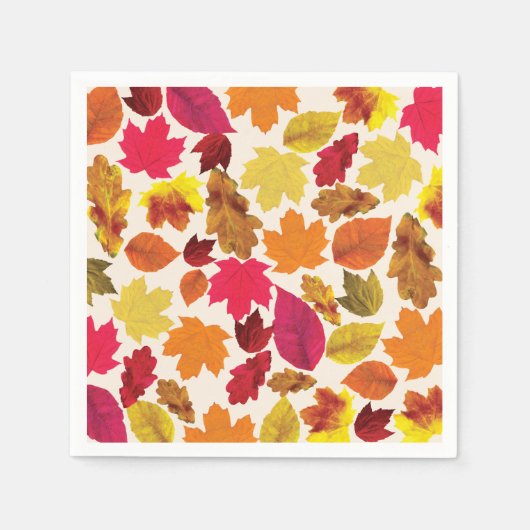 Serviette En Papier Dîner de Thanksgiving fêtes automne Couleurs Feuil (Devant)