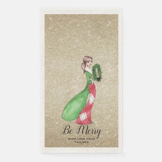 Serviette En Papier Dîner de vacances Papier Serviettes d'hôtes (Devant)