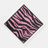 Serviette En Papier Dîner d'impression rose chaud Zebra (Coin)