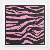 Serviette En Papier Dîner d'impression rose chaud Zebra (Devant)