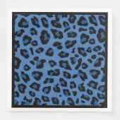 Serviette En Papier Dîner Empreinte de léopard bleu Napkin (Devant)