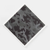 Serviette En Papier Dîner en papier en camouflage noir et gris serviet (Coin)
