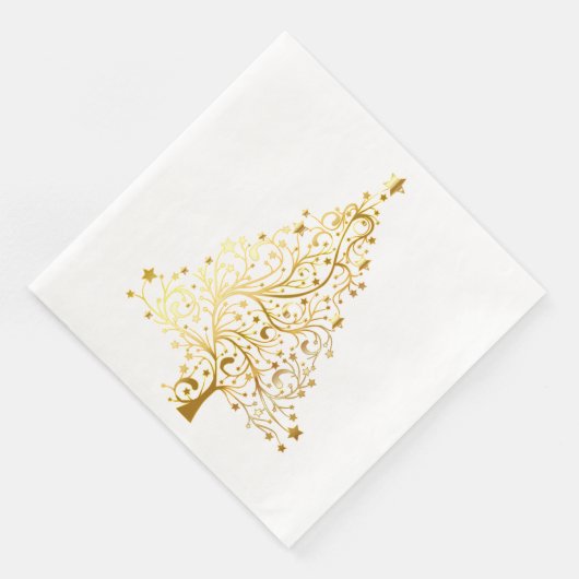 Serviette En Papier Dîner en papier Gold Christmas Tree (Coin)