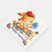Serviette En Papier Dîner en papier lapin de Pâques (Coin)