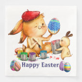 Serviette En Papier Dîner en papier lapin de Pâques (Devant)