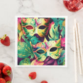 Serviette En Papier Dîner en papier Mardi Gras Mask (En situation)