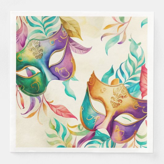 Serviette En Papier Dîner en papier Mardi Gras Mask (Devant)