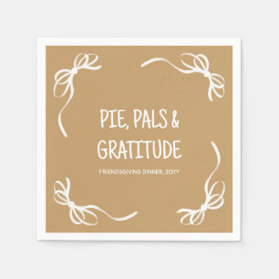 Serviette En Papier Dîner Friendsgiving Dessiné à la Main de Manière F
