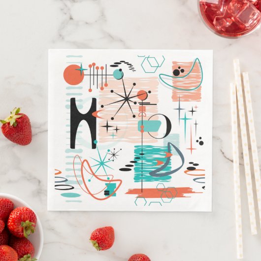 Serviette En Papier Dîner HoJo Retro en papier serviettes (En situation)