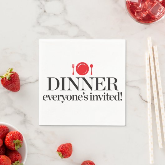 Serviette En Papier Dîner Invité de tous (En situation)